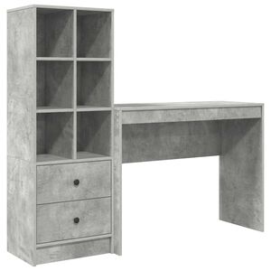 vidaXL Galds Betona pelēks 145,5 x 40 x 127 cm 2 gab.