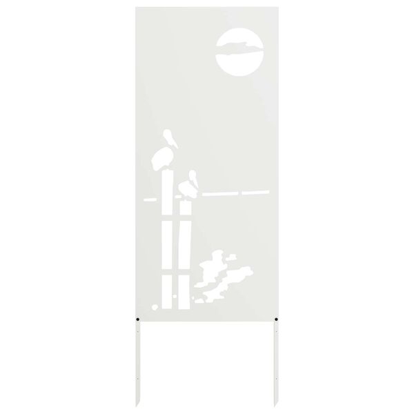 vidaXL Dārza privātuma ekrāns Balts 50 x 140 cm Auksti velmēta tērauds