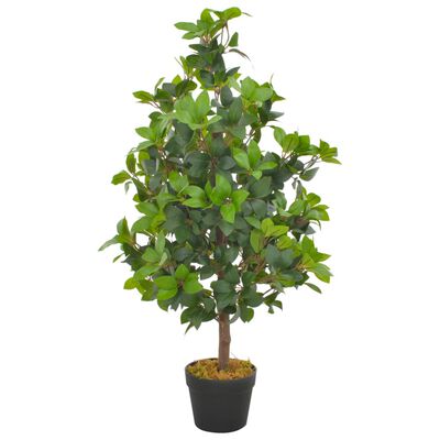 vidaXL mākslīgais augs, lauru koks ar podiņu, zaļš, 90 cm