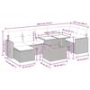 vidaXL 8-daļīgs dārza dīvāna komplekts,matrači, gai&scaron;i pelēka PE pinums