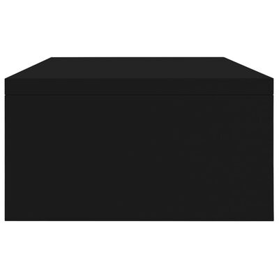 vidaXL monitora paliktnis, 42x24x13 cm, skaidu plāksne, melns