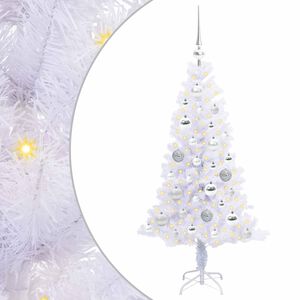 vidaXL Mākslīgā Ziemassvētku eglīte Balts 120 cm PVC un tērauds