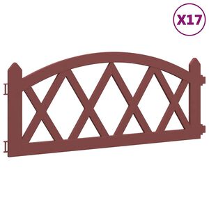 vidaXL zāliena apmales, 17 gab., sarkanas, 10 m, PP