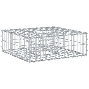 vidaXL Gabions pacelta gulta 60 x 60 x 20 cm Cinkots tērauds Sudraba