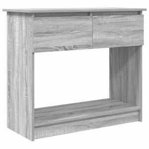 vidaXL konsoles galds ar atvilktnēm, pelēks koks, 85,5x38,5x74,5 cm