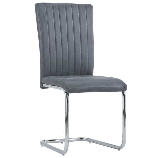 vidaXL konsoles virtuves krēsli, 2 gab., pelēka mākslīgā zam&scaron;āda