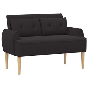 vidaXL Divvietīga mēbele ar pogu pūkām Melns 117 x 67 x 77 cm Boucl&eacute;