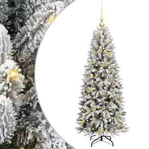 vidaXL Mākslīgā Ziemassvētku eglīte su 150 LED ar statīvu Balts 120 cm