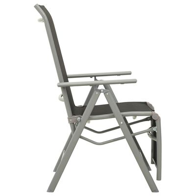 vidaXL atgāžams dārza krēsls, tekstilēns, alumīnijs, sudraba krāsā