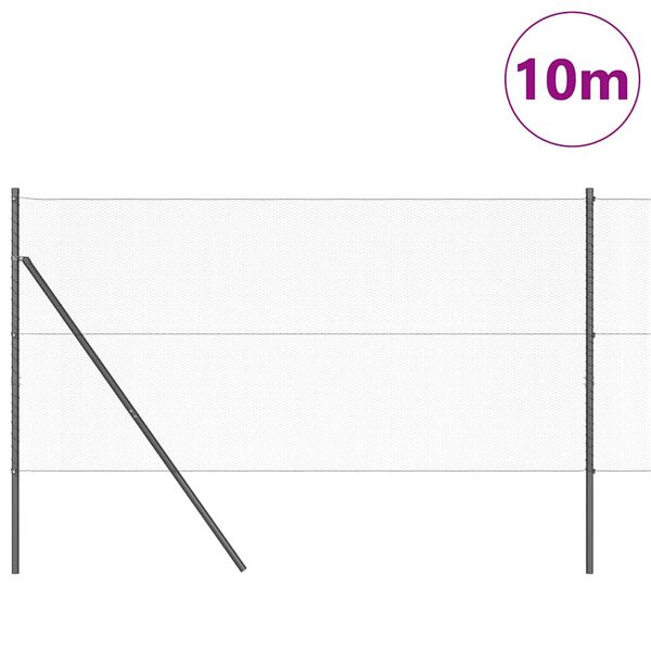 vidaXL Žoga āķis Pelēka 10 x 1,4 m (13 mm siets) Tērauds un PVC