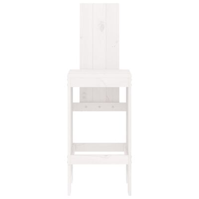 vidaXL bāra krēsli, 2 gab., 40x42x120 cm, priedes masīvkoks, balti