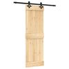 vidaXL Slīdo&scaron;ās durvis Dabiska un melna 70 x 210 cm Cieta priedes koks