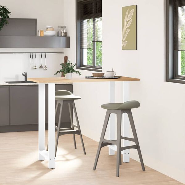 vidaXL bāra galda kājas, 2 gab., baltas, 60x(110-111) cm, tērauds