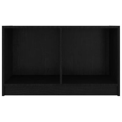 vidaXL TV plaukts, melns, 70x33x42 cm, priedes masīvkoks