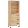 vidaXL augstais skapis, ozolkoka, 69,5x34x180 cm, inženierijas koks