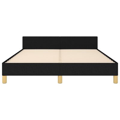 vidaXL gultas rāmis ar galvgali, melns, 140x190 cm, audums