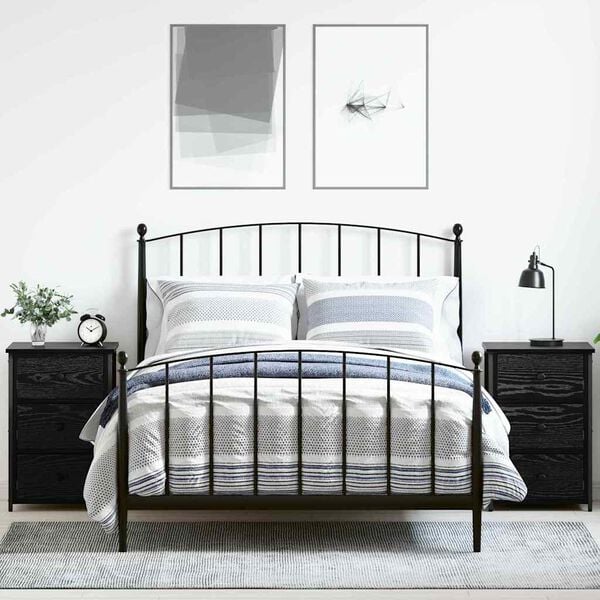 vidaXL Nakts skapītis 2 pcs Melns ozolkoks 40 x 36 x 60 cm