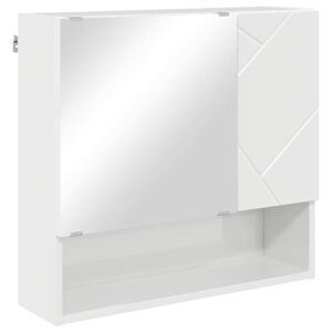 vidaXL Spoguļu skapis Augsta spīduma baltā krāsa 59 x 17 x 55 cm