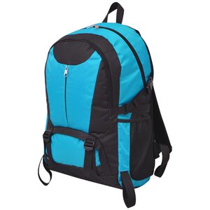 vidaXL pārgājienu mugursoma, 40 l, melna un zila
