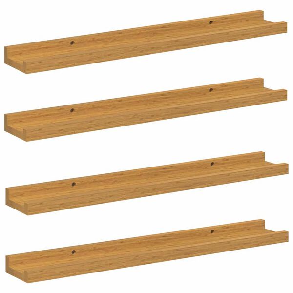 vidaXL Sienas plaukts 4 pcs Bē&scaron;a 60 x 9 x 3 cm Inženierijas koks