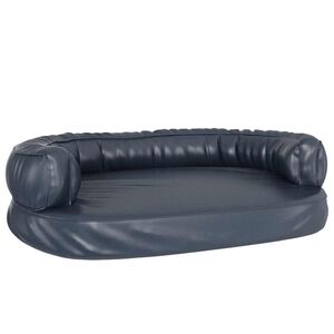 vidaXL ergonomiska suņu gulta, tum&scaron;i zila, 88x65 cm, mākslīgā āda