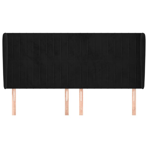vidaXL galvgalis ar malām, 183x23x118/128 cm, melns samts
