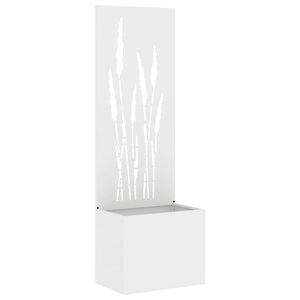 vidaXL Dārza privātuma ekrāns Izriezts raksts Balts 50 x 32 x 150 cm