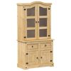vidaXL skapis ar stikla durvīm Corona, 100x48,5x179 cm, priedes koks