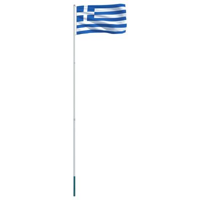 vidaXL Grieķijas karogs un karoga masts, alumīnijs, 4 m