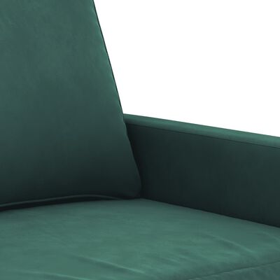 vidaXL divvietīgs dīvāns, tumši zaļš, 120 cm, samts