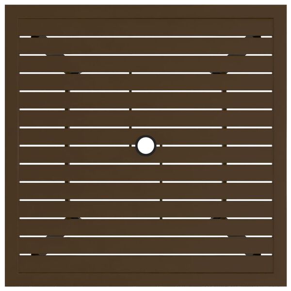 vidaXL dārza galds, brūns, 81,5x81,5x72 cm, tērauds