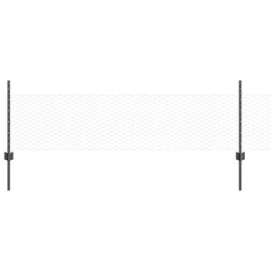 vidaXL Se&scaron;stūra žogs ar stabu 100 x 0,5 m PVC pārklāts tērauds Pelēka
