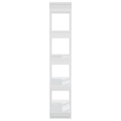 vidaXL grāmatu plaukts, aizslietnis, spīdīgi balts, 80x30x160 cm