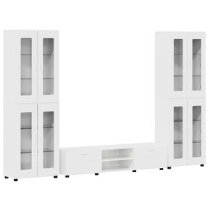 vidaXL TV skapī&scaron;u komplekts FLORIN Augsta spīduma baltā krāsa