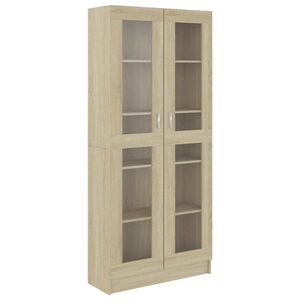 vidaXL vitrīna, ozolkoka krāsā, 82,5x30,5x185 cm, inženierijas koks