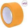 vidaXL Gleznotāja maskē&scaron;anas lentes 12 pcs Dzeltena 50mm x 50m Papīrs