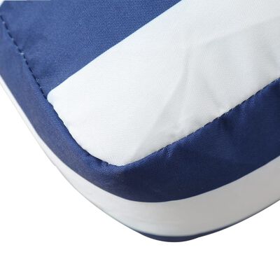 vidaXL palešu dīvāna spilvens, 60x60x8 cm, zili baltas svītras, audums