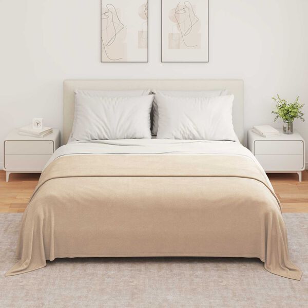 vidaXL Pledu segas 6 pcs Kamieļu krāsa 280 x 210 cm Flīss