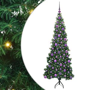 vidaXL Stūra mākslīgais Ziemassvētku koks Zaļa 180 cm PVC un metāls