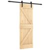 vidaXL Slīdo&scaron;ās durvis 70 x 210 cm Cieta priedes koks (neapstrādāts)