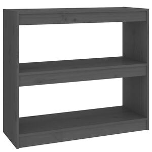 vidaXL grāmatu plaukts, pelēks, 80x30x71,5 cm, priedes masīvkoks
