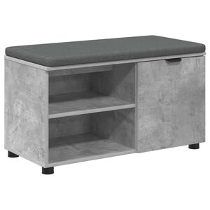 vidaXL Zāles sols ar spilvenu ar plauktu Betona Pelēks 80 x 38 x 46 cm