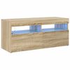 vidaXL TV galdiņ&scaron; ar LED lampiņām, 90x35x40 cm, ozolkoka krāsā