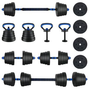vidaXL 4-in-1 hanteles komplekts 40 kg Melna un zila