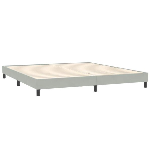 vidaXL Box Spring Gulta bez matrača Gai&scaron;i pelēka 200x220 cm samts