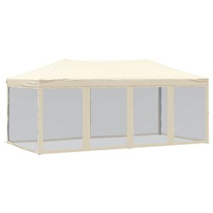 vidaXL saliekama nojume ar sienām, krēmkrāsas, 3x6 m