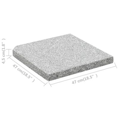 vidaXL saulessarga pamatne, 25 kg, kvadrātveida, pelēks granīts