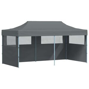 vidaXL saliekama svinību telts ar sānu sienām, antracītpelēka, 3x6 m