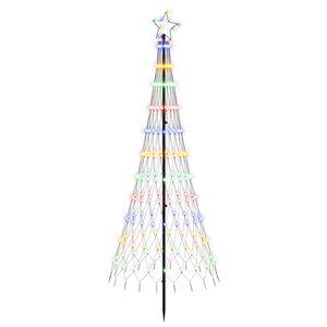 vidaXL LED Ziemassvētku koks 180 cm 230 LED Daudzkrāsains Dzelzs Melns