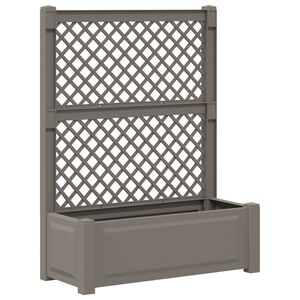 vidaXL Liels puķu pods ar treļļiem Pelēka 99,5 x 43 x 133,5 cm PP